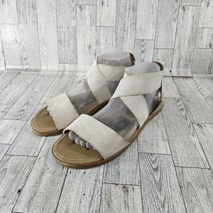 SOREL Women Ella II Ankle Strap Sandals US 9 White Flat sandals Summer Shoes